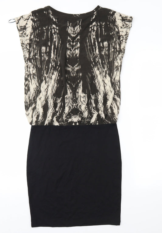 Truly Mine Womens Black Geometric Shift Size 8