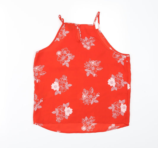 New Look Girls Orange Floral Camisole Blouse Size 13 Years
