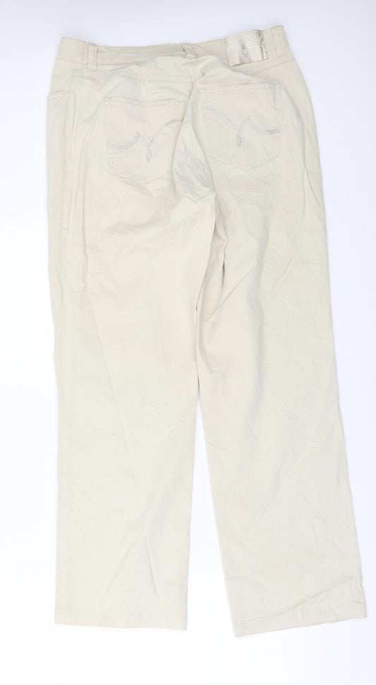 Toni Womens Beige Chino Trousers Size 14 L26 in