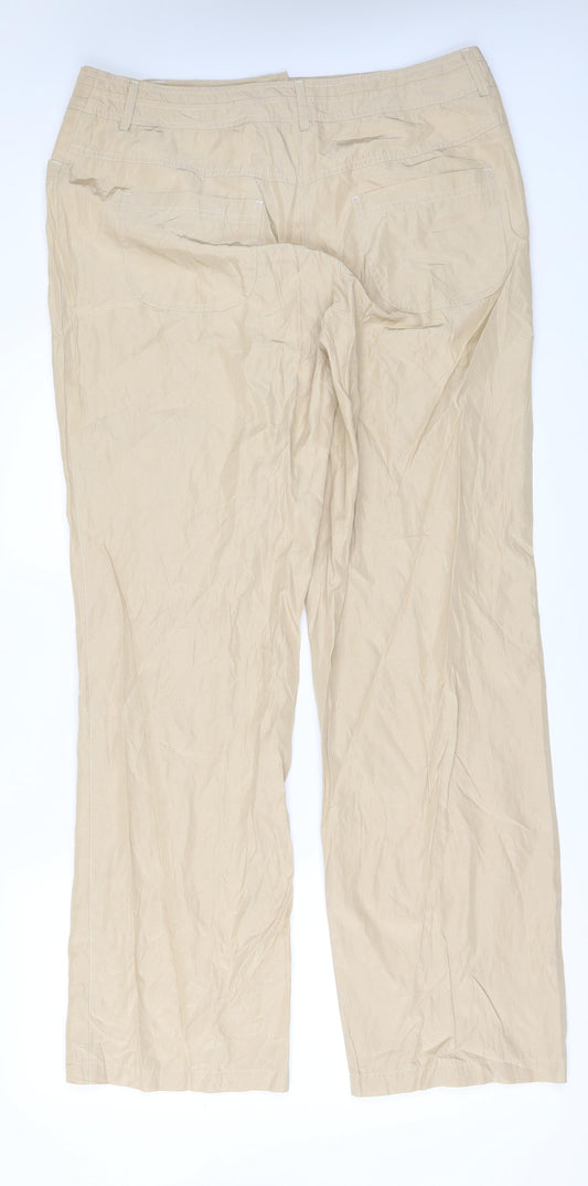 Gerry Weber Womens Beige Trousers Size 18 L32 in
