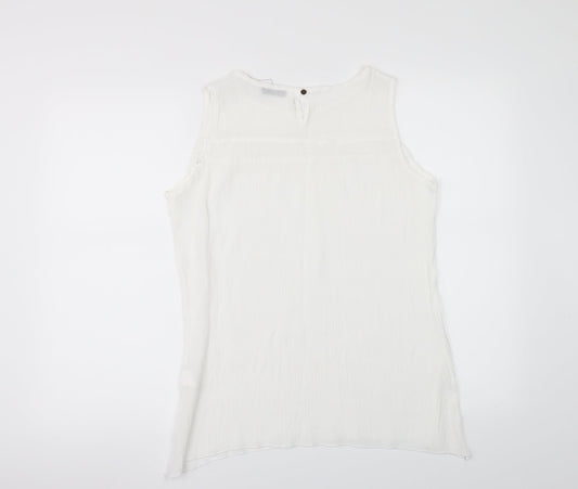 FULLAH SUGAR Womens White Tunic Blouse Size L