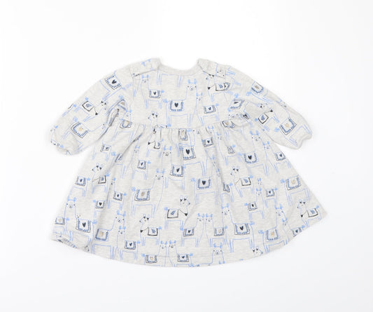 Marks and Spencer Girls Grey Geometric A-Line Size 3-6 Months