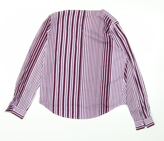 Next Womens Purple Striped Basic Blouse Size 12