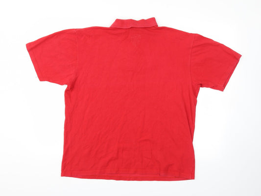 COTTON CLASSICS Mens Red Polo Size L