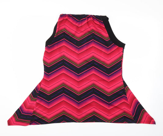 Roman Womens Pink Argyle/Diamond Basic T-Shirt Size 14