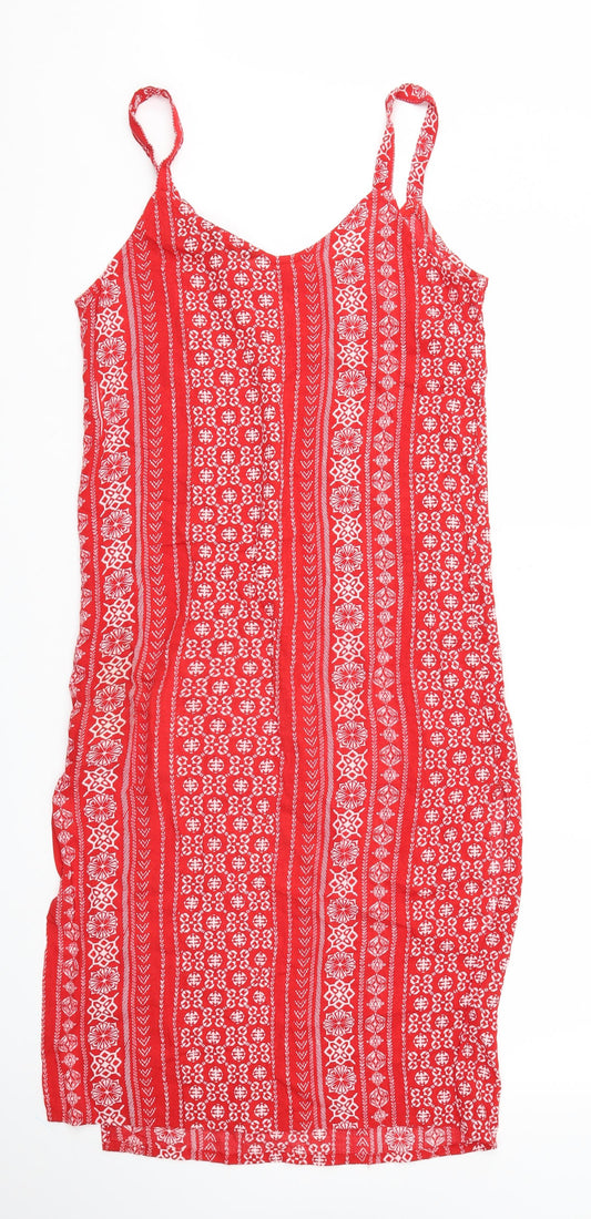 Debehams Womens Red Argyle/Diamond Fit & Flare Size 10