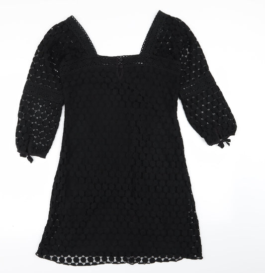 Solitaire Womens Black Fit & Flare Size S