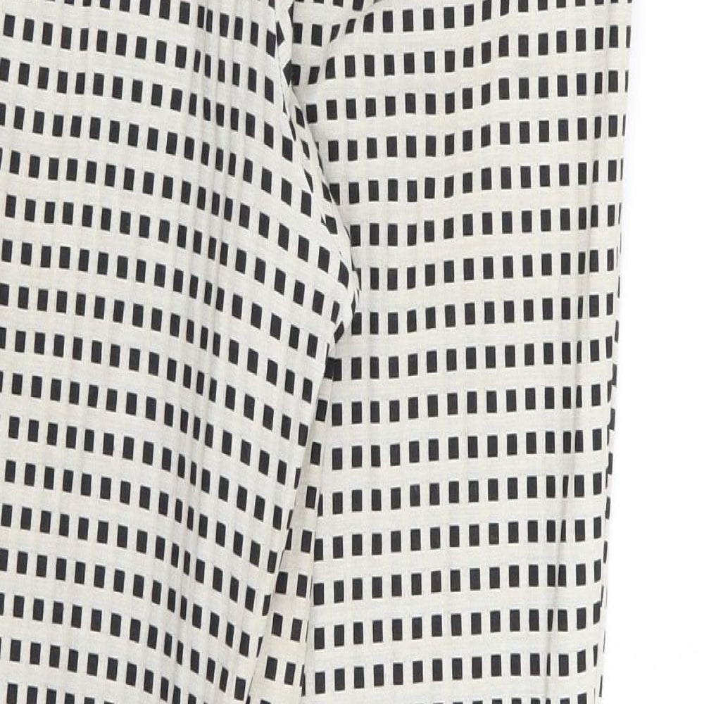 Topshop Womens White Trousers Size 10 L26 in - SQUERED PATTERN