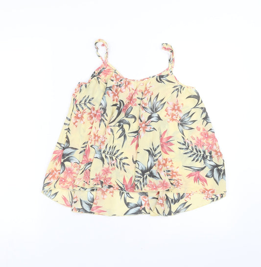 H&M Womens Yellow Floral Camisole Blouse Size 4