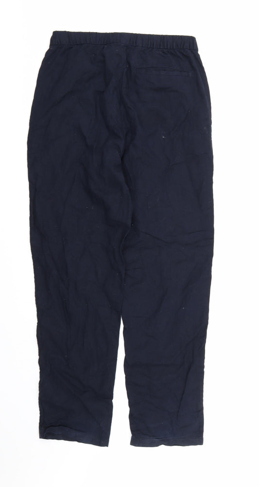 H&M Womens Blue Trousers Size XS L28 in