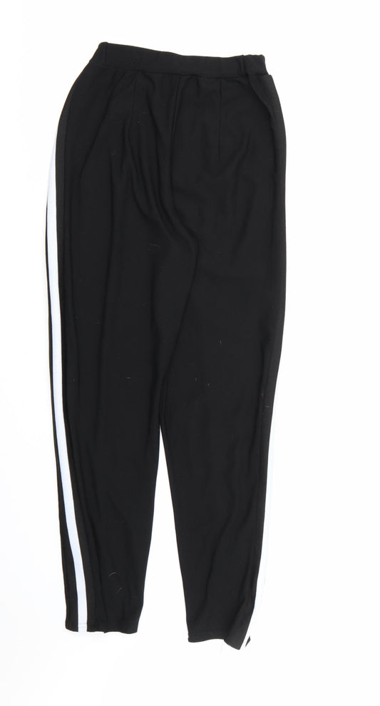PRETTYLITTLETHING Womens Black Rayon Jogger Trousers Size 10 L27 in