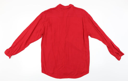 Etam Womens Red Basic Button-Up Size 10