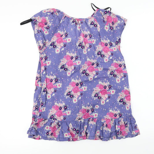 Dorothy Perkins Womens Purple Floral Basic Blouse Size 8