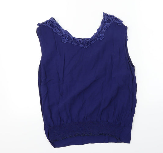 Purple Womens Purple Basic Blouse Size 8