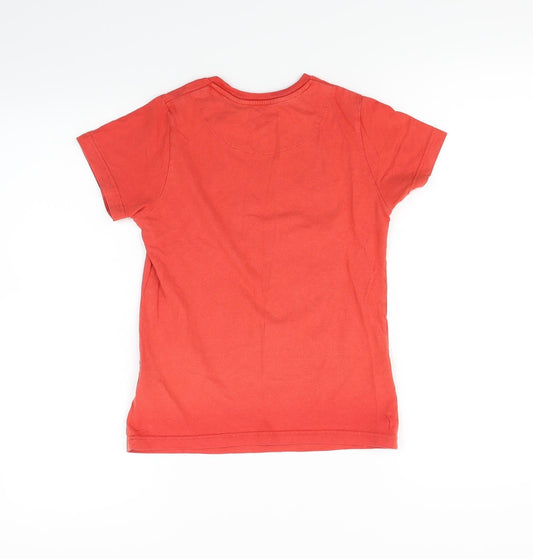 Marks and Spencer Girls Red Basic T-Shirt Size 7-8 Years - chimp