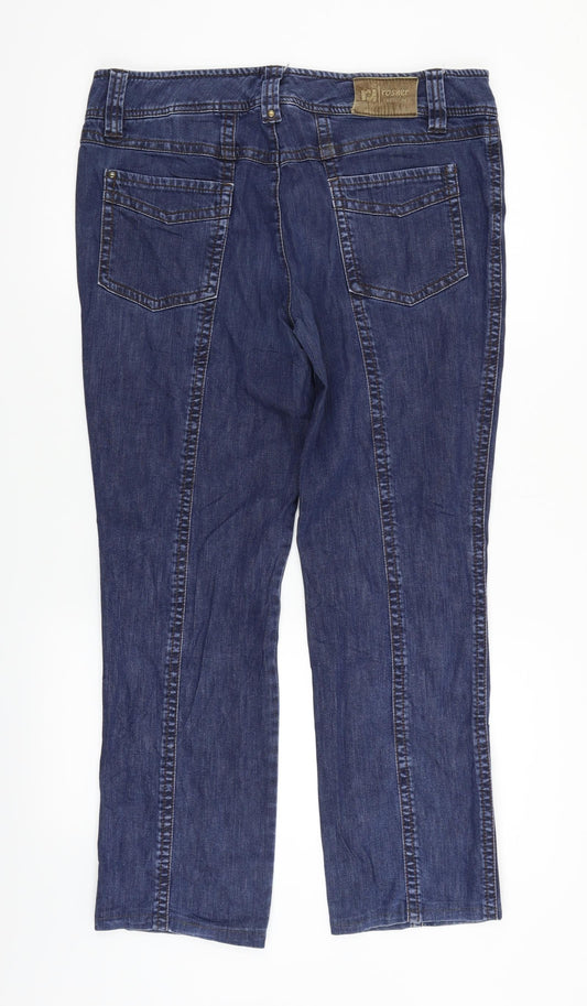 Rosher Womens Blue Straight Jeans Size 14 L26 in