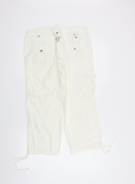sancred Womens White Trousers Size M L22 in