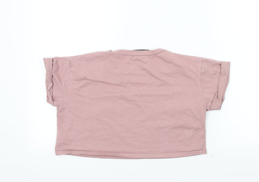 Preworn Womens Orange Basic T-Shirt Size 8