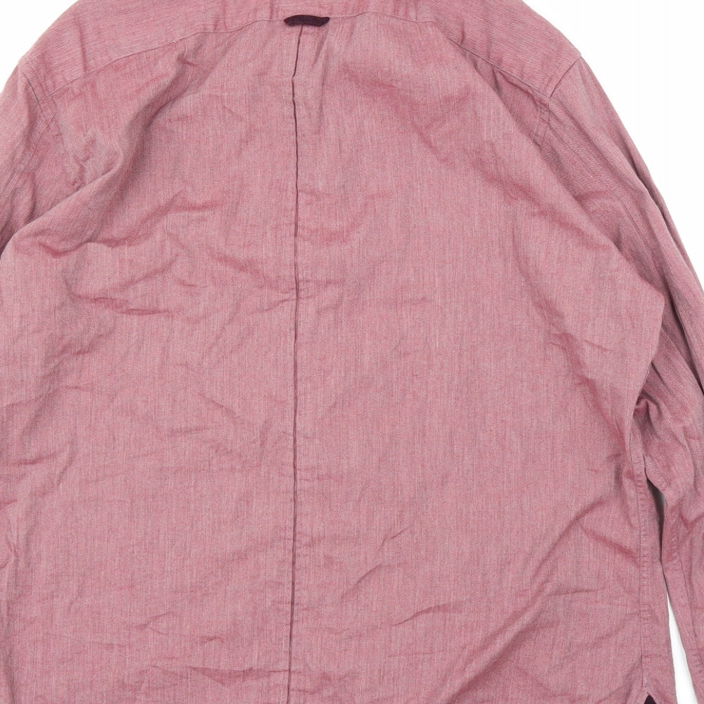 Remus Uomo Mens Purple Button-Up Size L