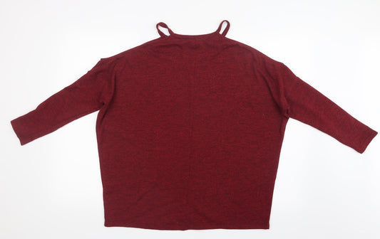 Select Womens Red Knit Pullover Jumper Size 10