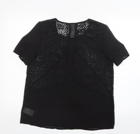 Pins & Needles Womens Black Mesh Basic Blouse Size L