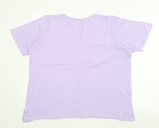 CMD Womens Purple Basic T-Shirt Size 2XL