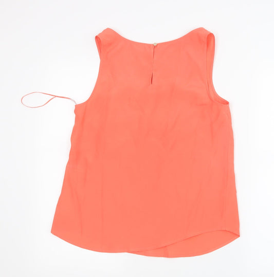 Oasis Womens Orange Mesh Basic Tank Size 10