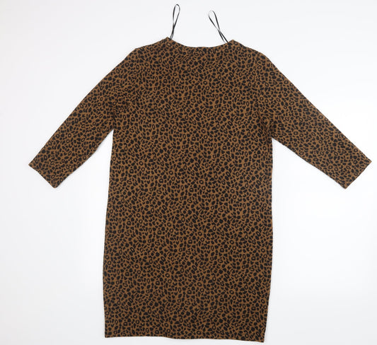 TU Womens Black Animal Print Mini Size 12