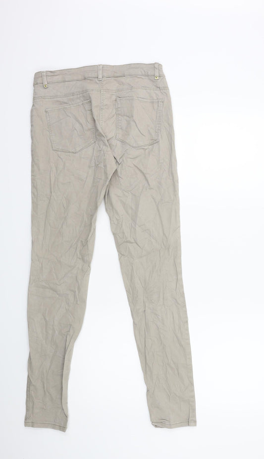 H&M Womens Green Denim Skinny Jeans Size 10 L30 in