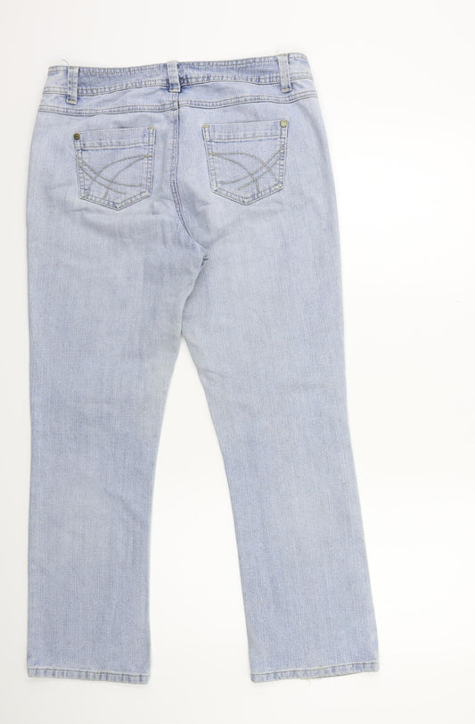 BHS Womens Blue Denim Straight Jeans Size 14 L28 in