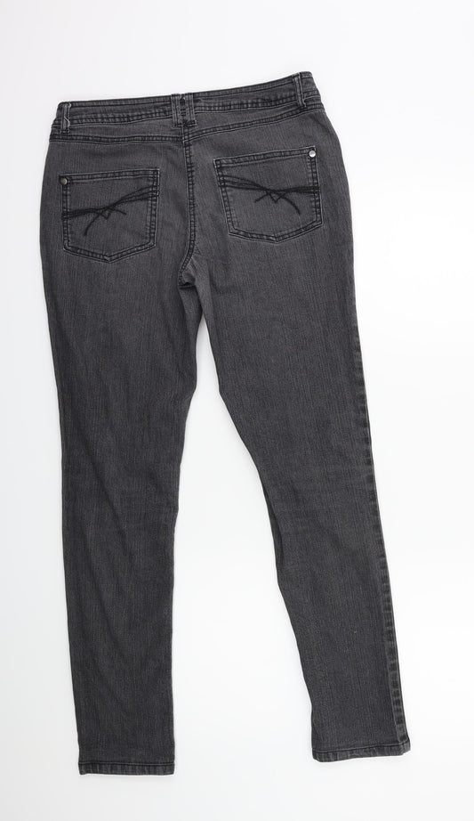 Debenhams Womens Grey Denim Skinny Jeans Size 12 L29 in