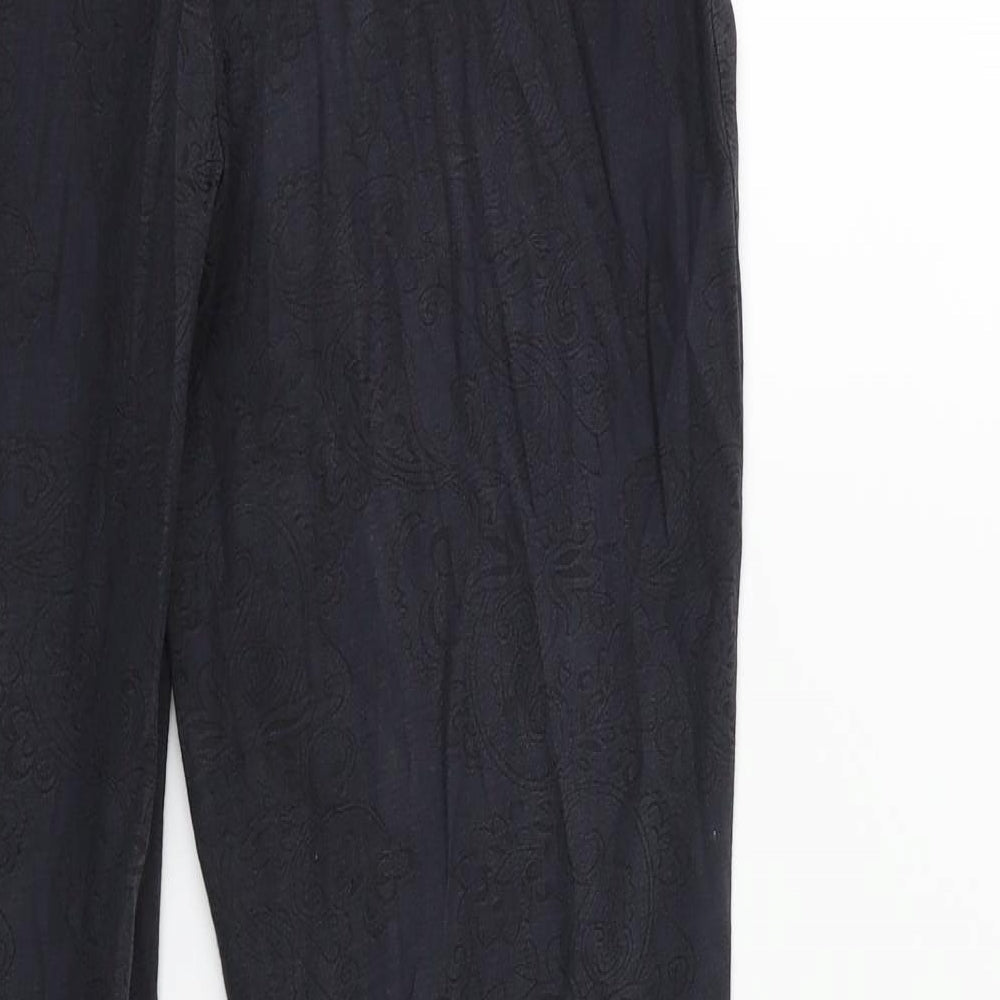 Dorothy Perkins Womens Black Paisley Trousers Size 10 L30 in