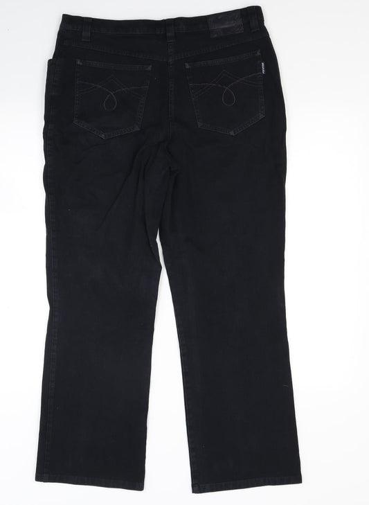 Wishele Womens Blue Denim Straight Jeans Size 16 L26 in