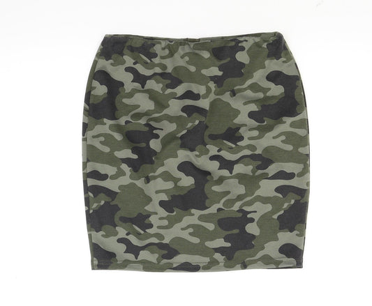 New Look Girls Green Camouflage Mini Skirt Size 12 Years