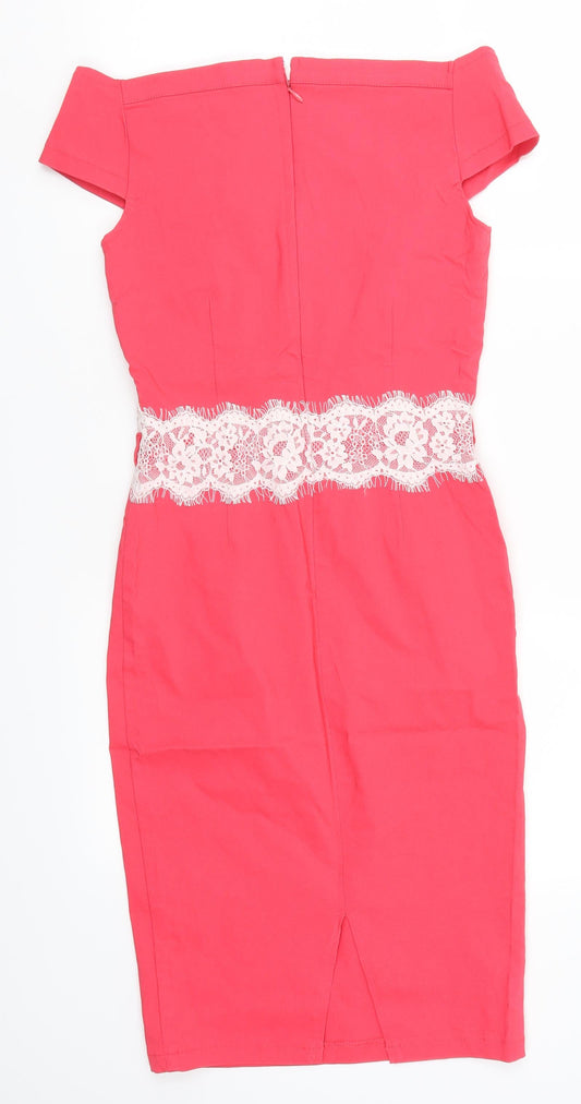 Paper Dolls Womens Pink Pencil Dress Size 6