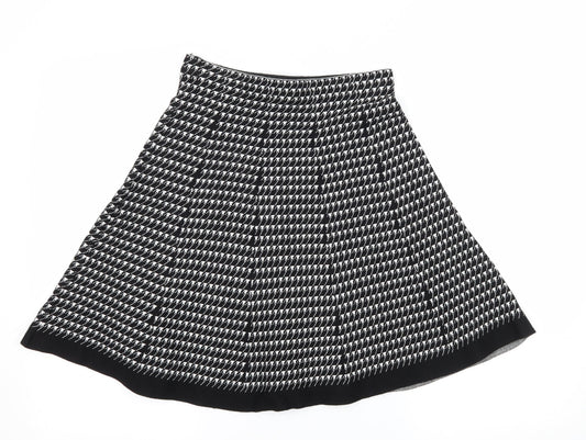 Vila Milano Womens Black Houndstooth Knit Flare Skirt Size S