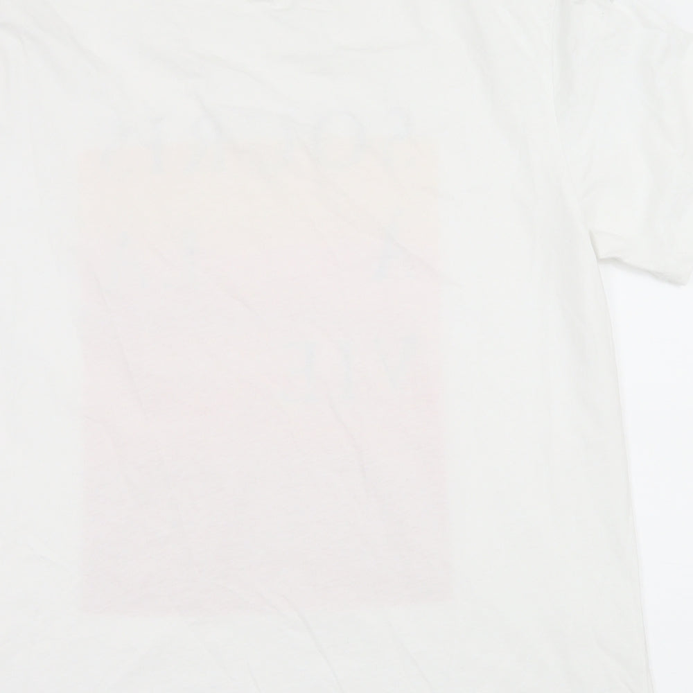 H&M Mens White Jersey T-Shirt Size M - Souris A La Vie