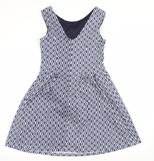 Colotee Womens Blue Geometric Fit & Flare Size 10