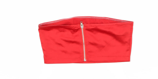 Missguided Womens Red Satin Basic Tank Size 10