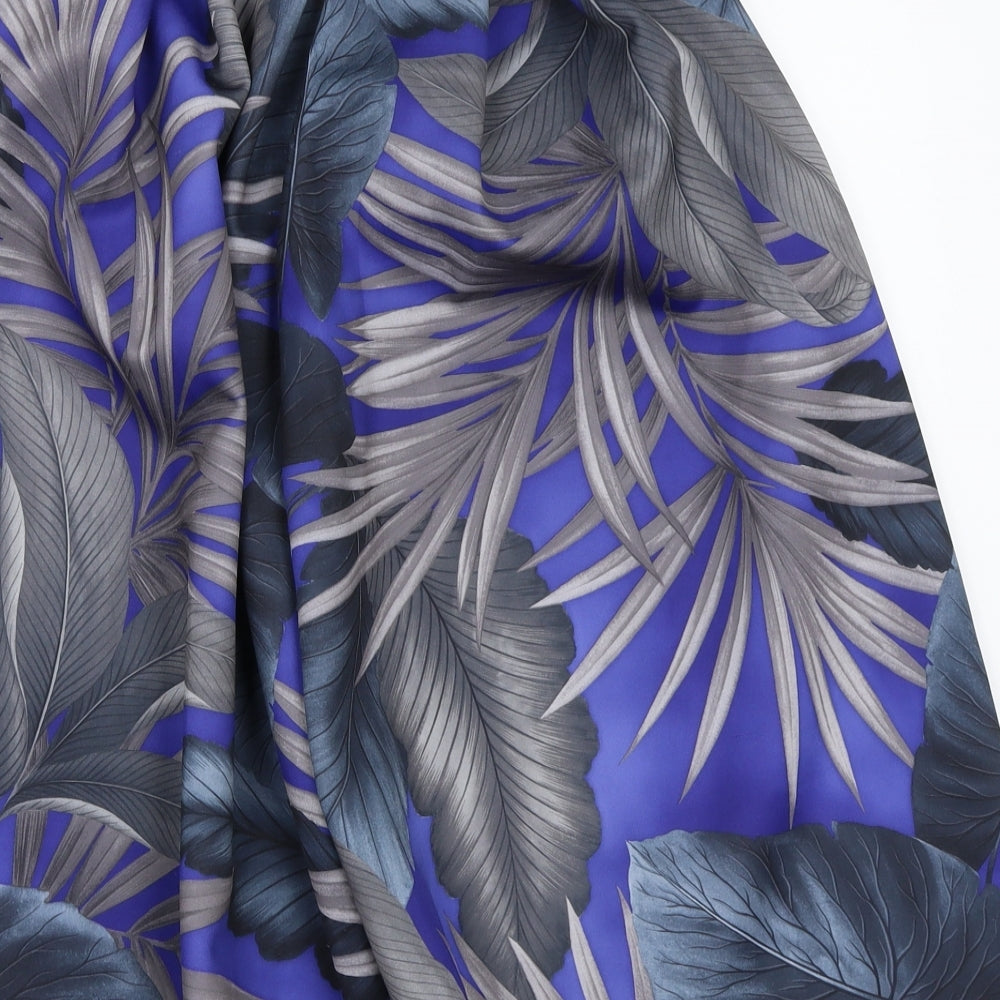 Fashion Union Womens Blue Floral A-Line Skirt Size 8