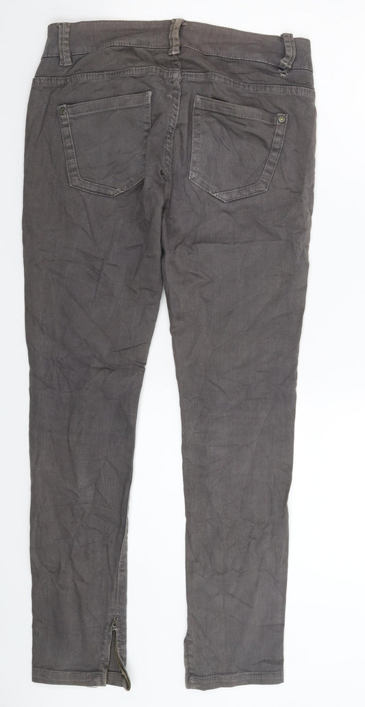 Bershka Womens Grey Denim Skinny Jeans Size 10 L28 in