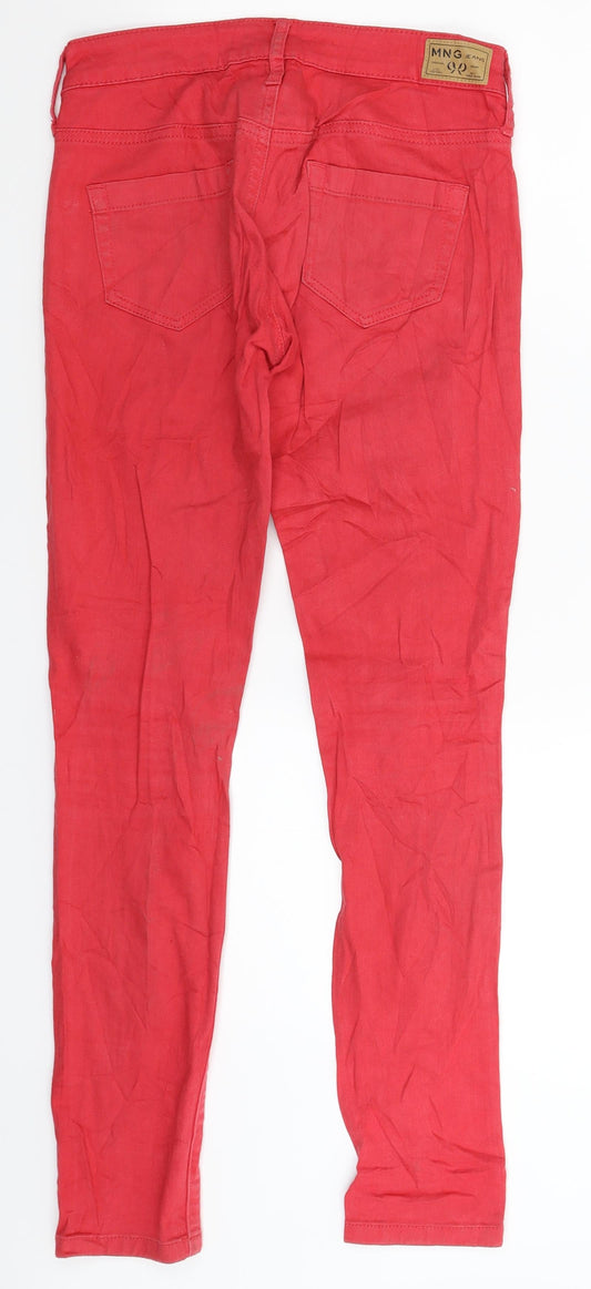 Mango Womens Red Denim Jegging Jeans Size 6 L29 in
