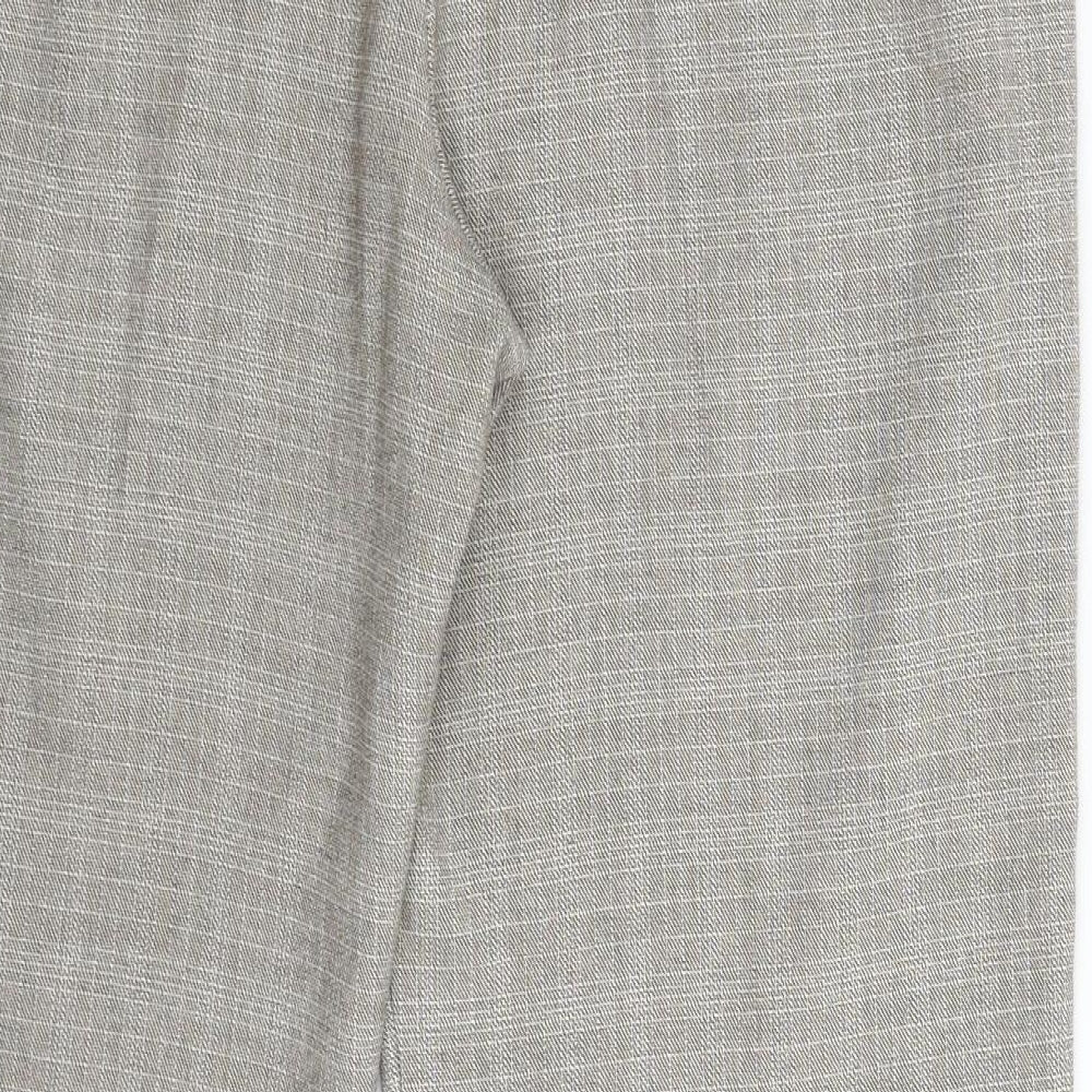Matalan Womens Grey Check Trousers Size 14 L29 in
