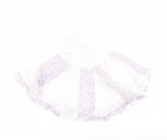 George Girls White Floral Fit & Flare Size 3-6 Months