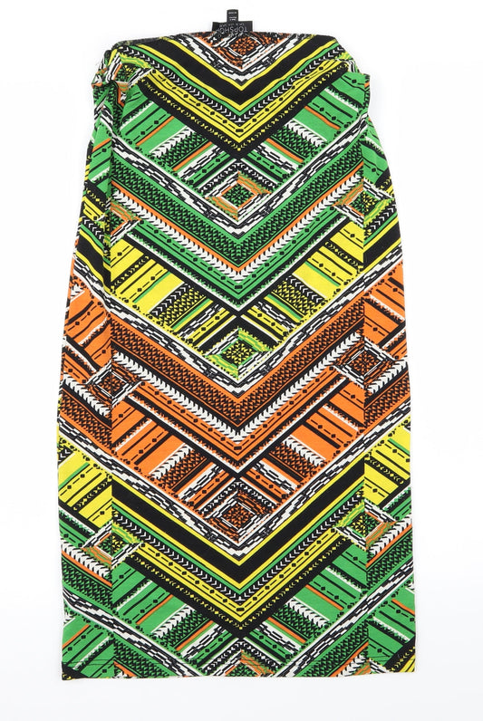 Topshop Womens Green Colourblock Bodycon Size 10