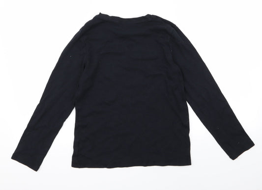 George Girls Black Top Pyjama Top Size 12 Years - cosy