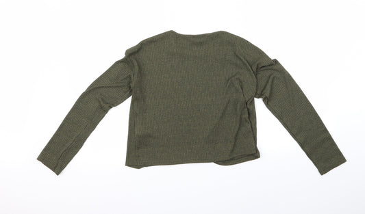 new look Girls Green Pullover Jumper Size 14 Years