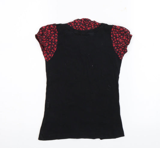 Miss Evie Girls Black Basic Blouse Size 6-7 Years