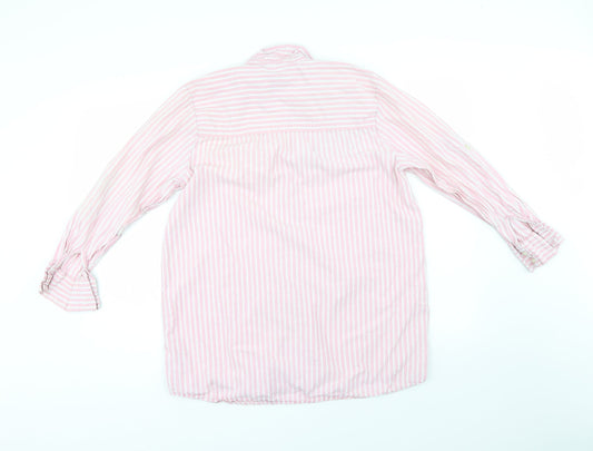 LOVE TO LOUNGE Womens Pink Striped Basic Button-Up Size 14