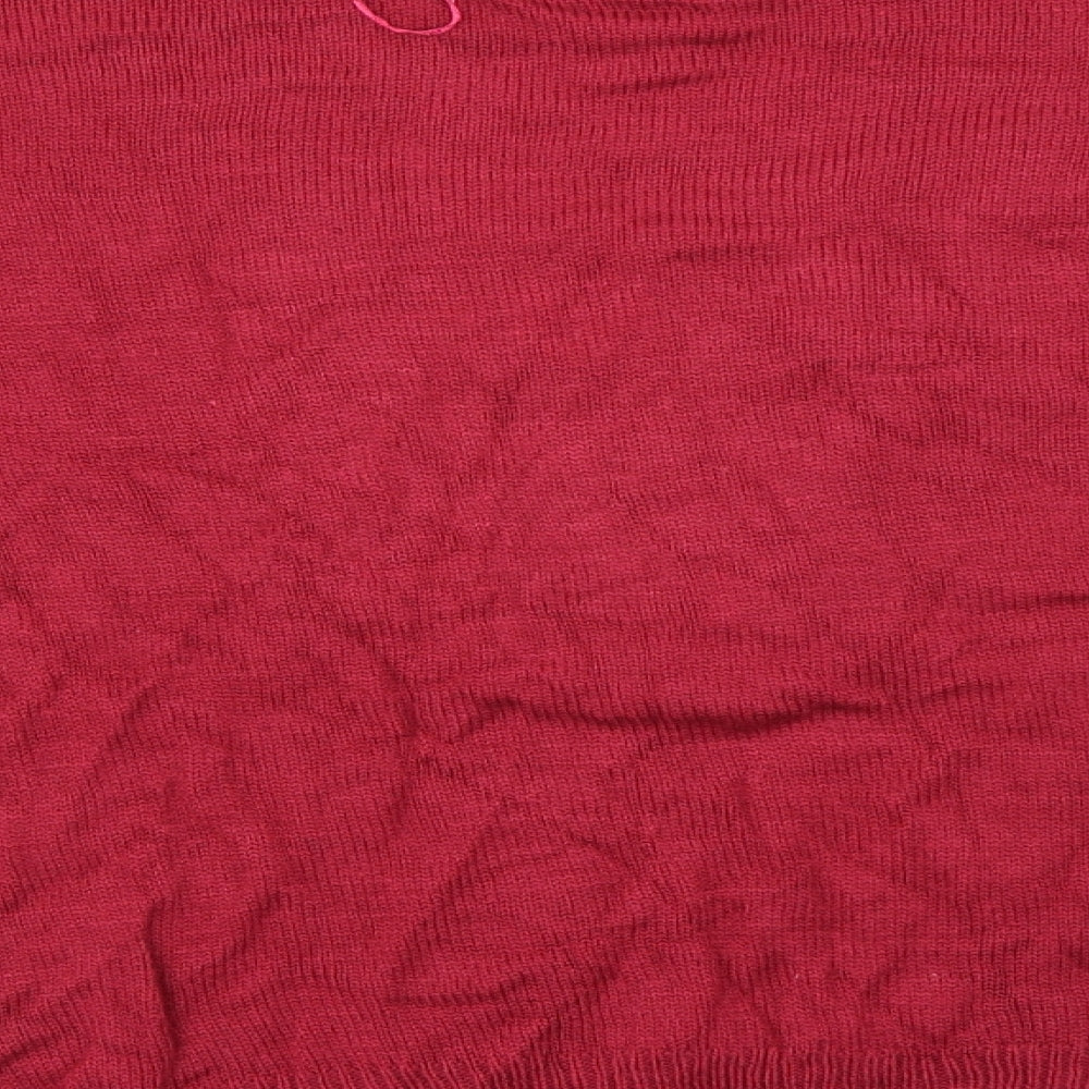 Preworn Womens Red Animal Print Pullover Jumper Size S - Christmas Jumper
